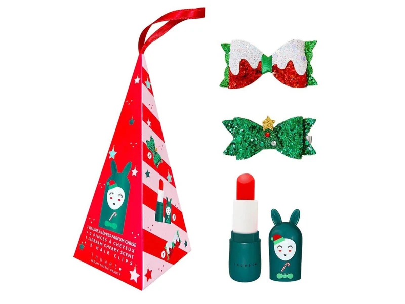 Coffret de Noël - Baume à Lèvres Cerise & Pinces à Cheveux - Inuwet
