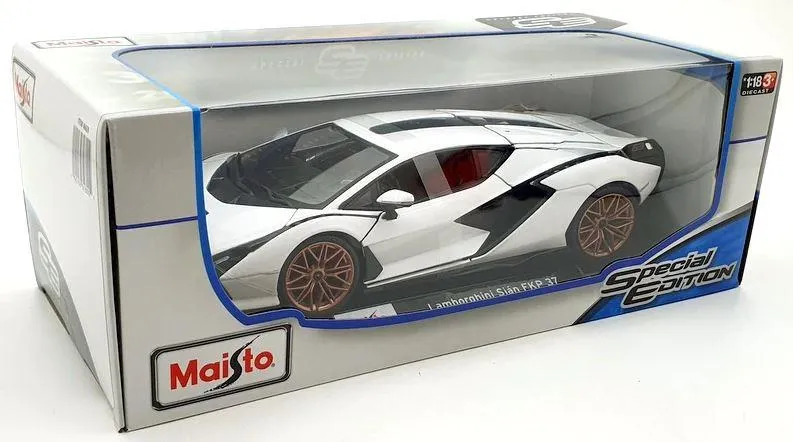 Maisto Lamborghini Sian FKP 37 Model Car - Modèle de Voiture (White/Blanc)