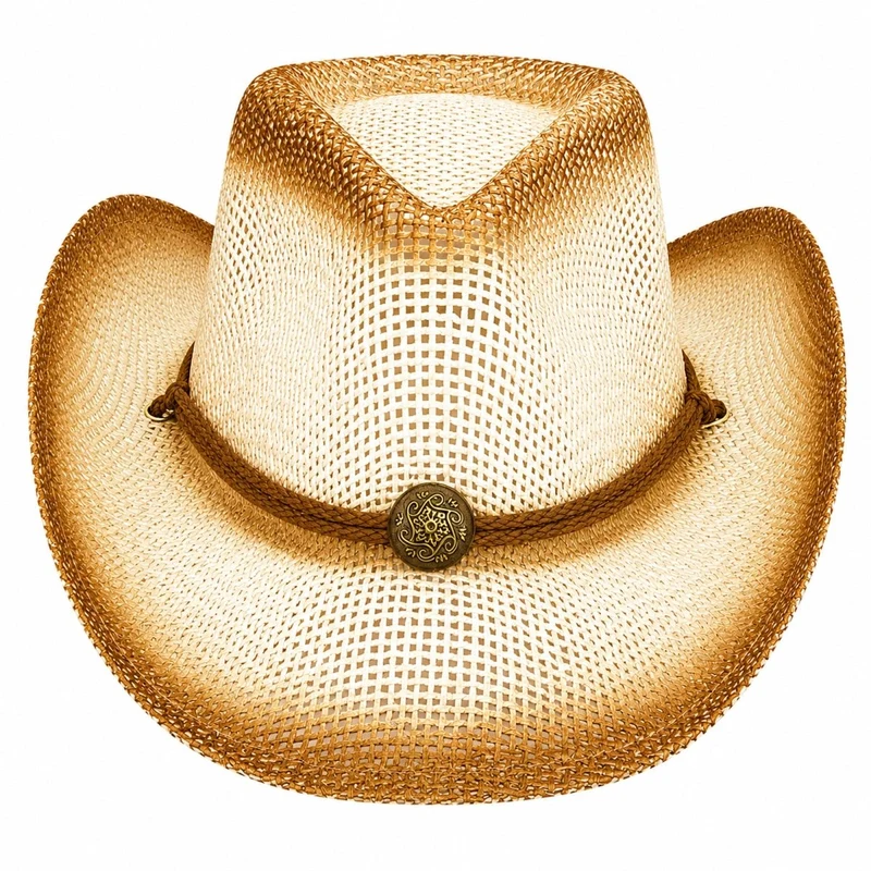Brown Paper Straw Cowboy Hat for Kids