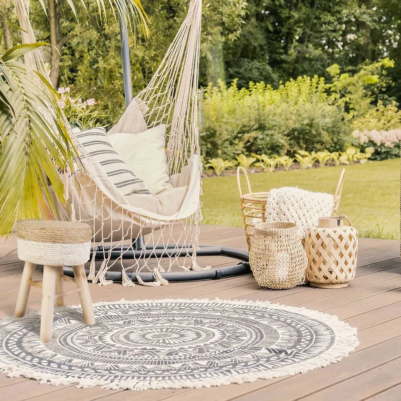 TABOURET TRESSE BEIGE