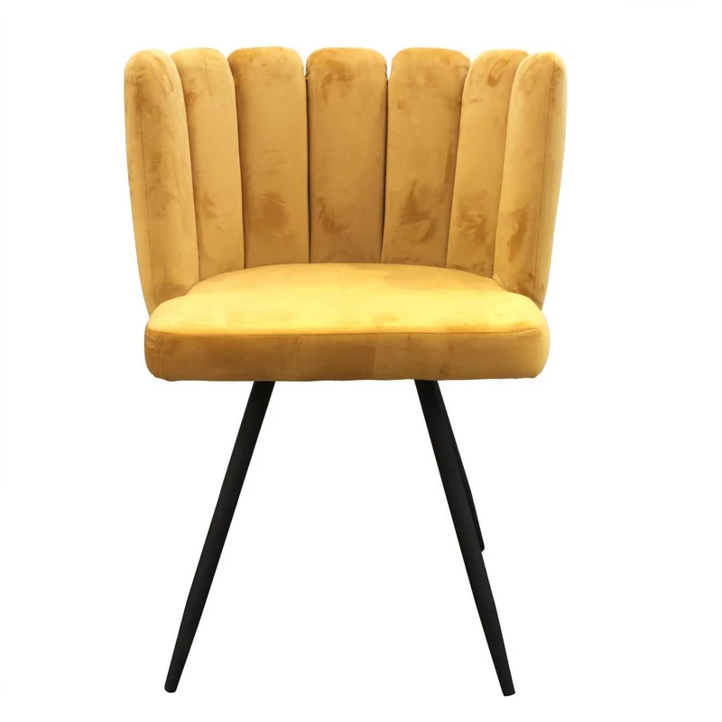 CHAISE ARIEL VELOURS JAUNE