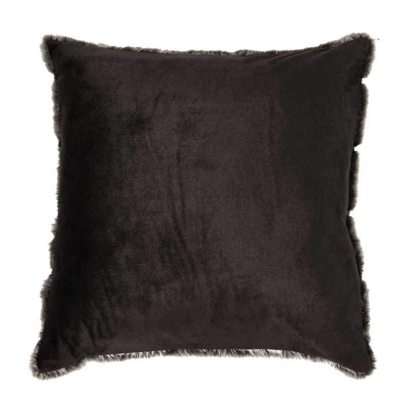 COUSSIN IMIT FOURRURE GRIS FONCE RAYE 40X40CM