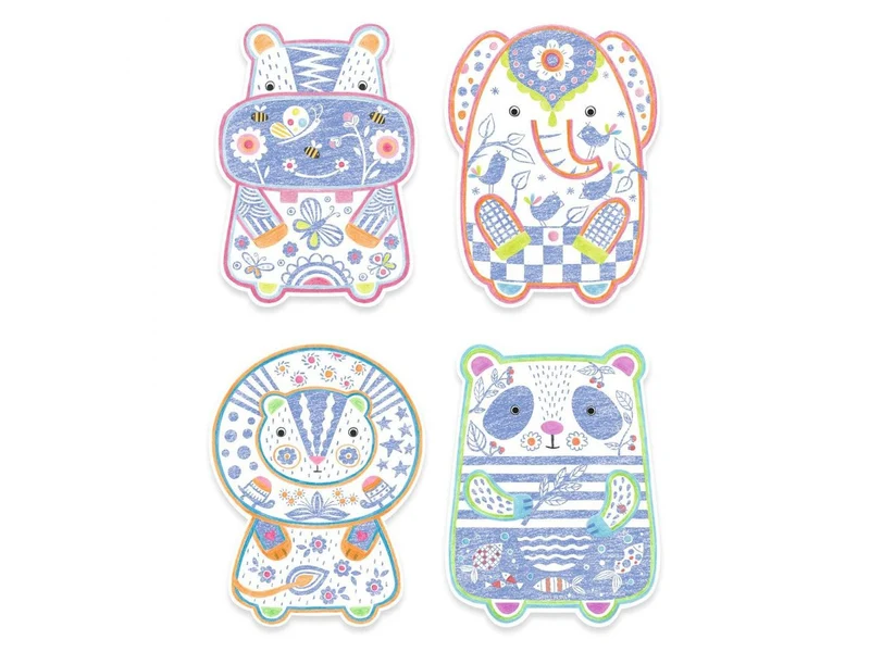 Coloriages à révéler - Animaux sauvages - Djeco
