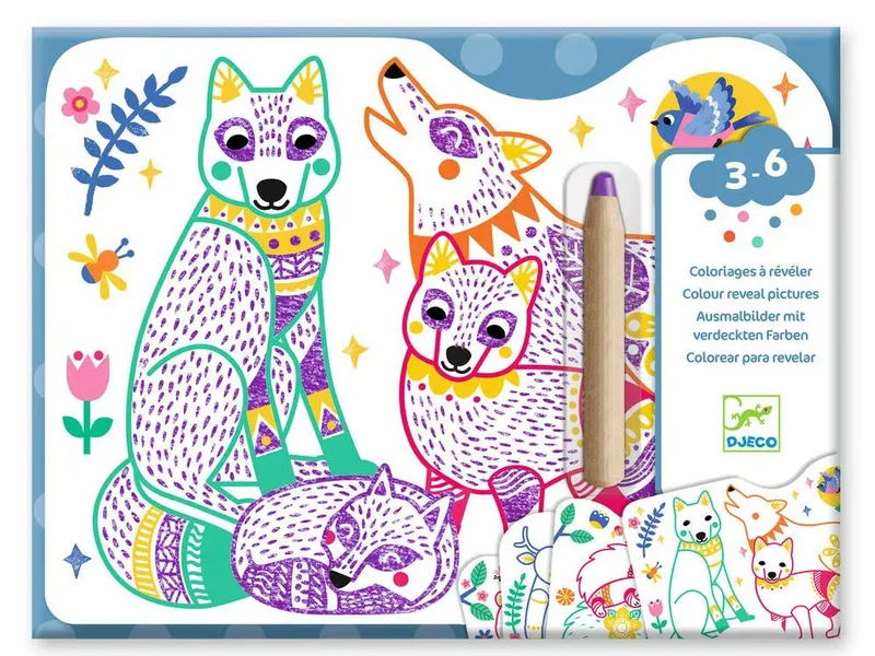 Coloriages à révéler - Familles de la forêt - Djeco