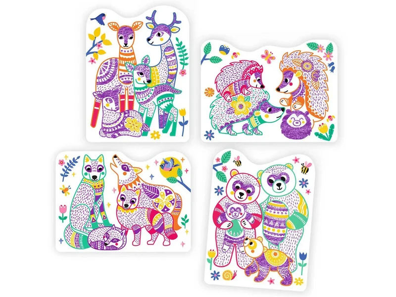 Coloriages à révéler - Familles de la forêt - Djeco