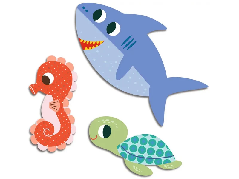 62 gommettes stickers Bébé - Animaux de la mer - Djeco