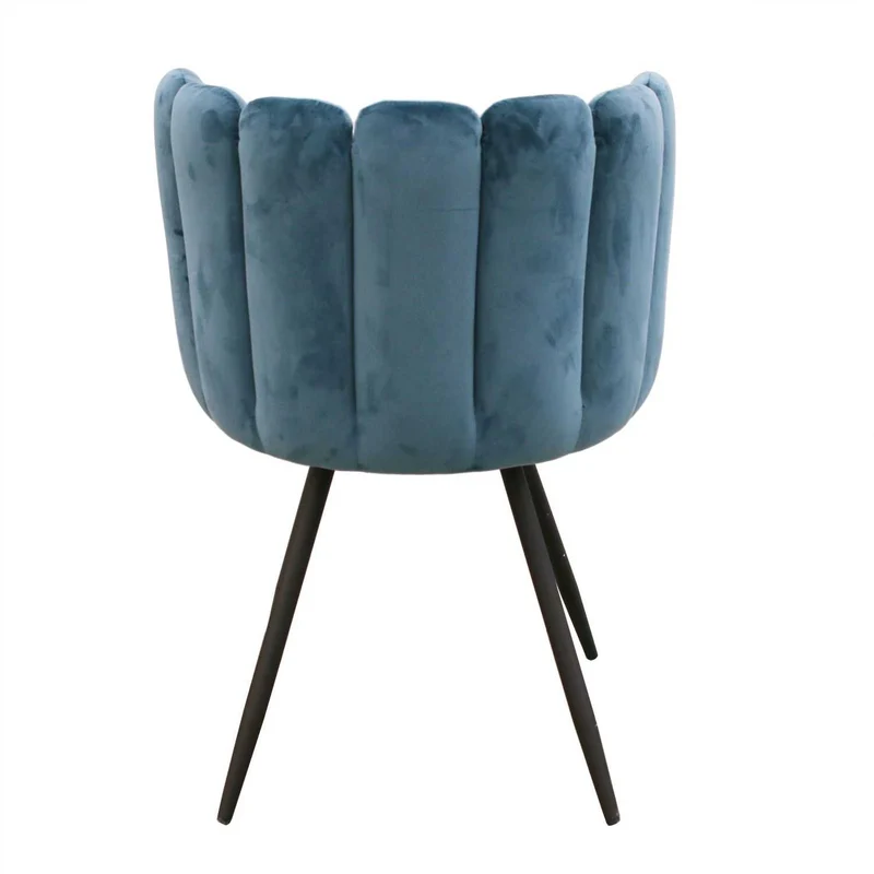 CHAISE ARIEL VELOURS BLEU CANARD