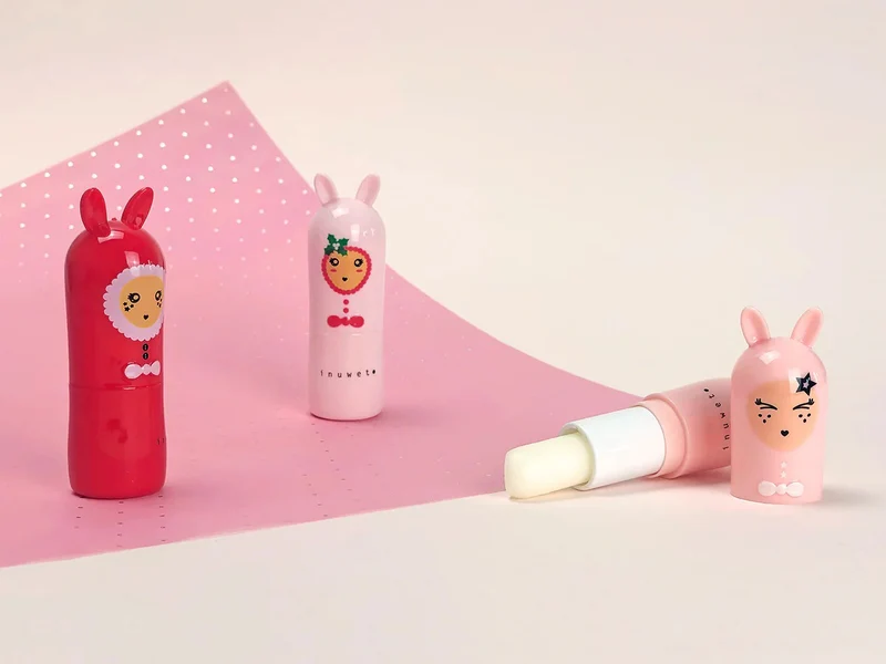 Baume à Lèvres Bunny Rouge Noël - Parfum Mangue Exotique - Inuwet