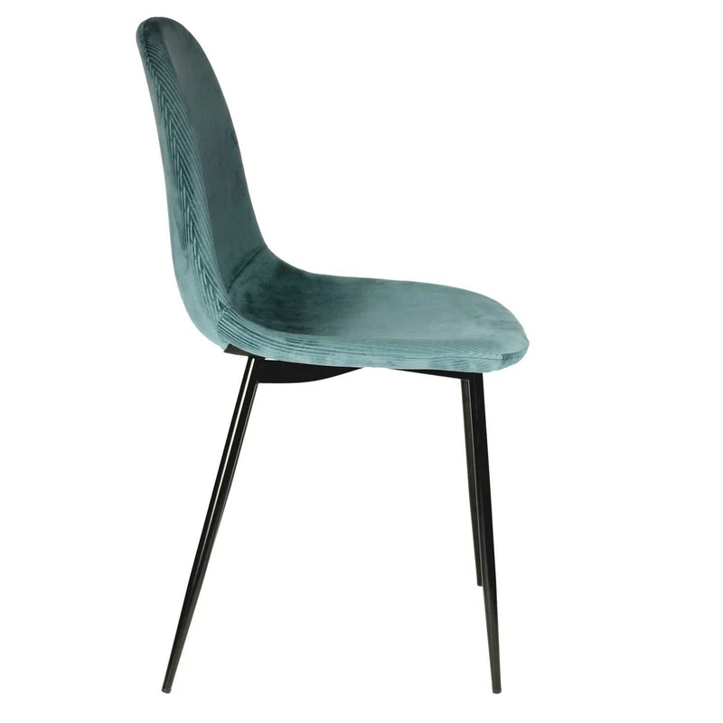 CHAISE VELOURS COTELE GIULIA BLEU CANARD