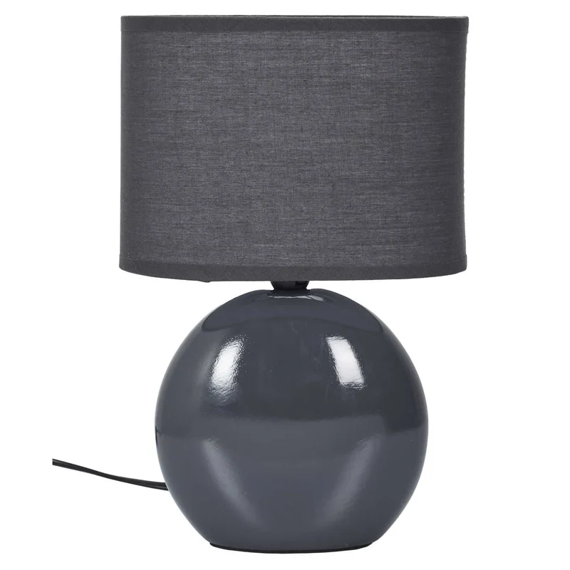 LAMPE CERAMIQUE OVALE GRIS ANTRACITE H30CM