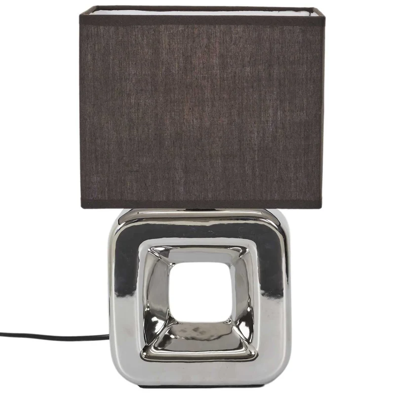 LAMPE CERAMIQUE FINITION CHROMEE H32.5CM