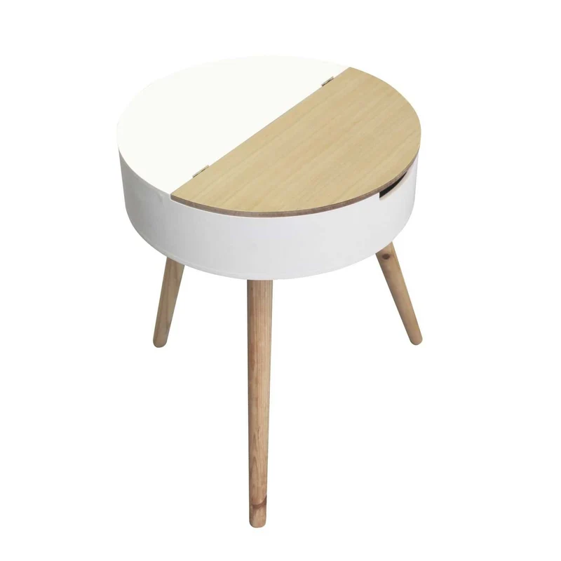 TABLE COFFRE BLANC BOIS