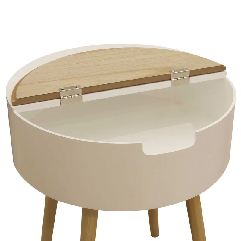 TABLE COFFRE BLANC BOIS