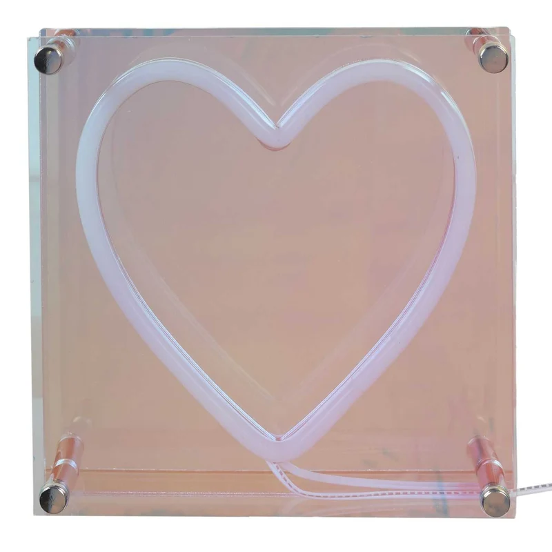 LAMPE ACRYLIQUE LED EFFET NEON COEUR