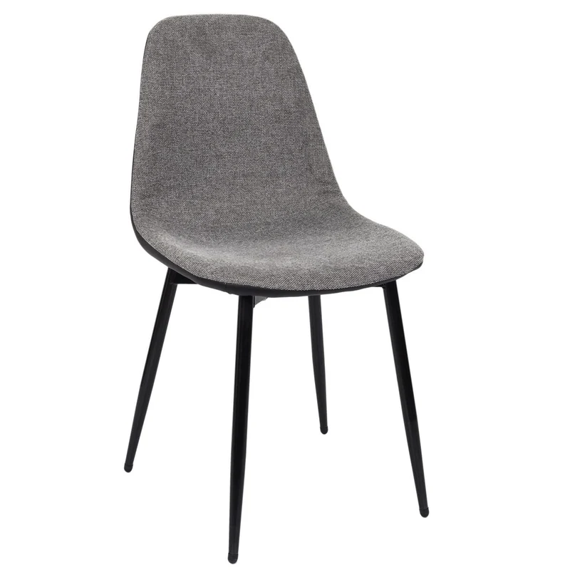 CHAISES MEMPHIS GRIS ET NOIR - Lot de 4