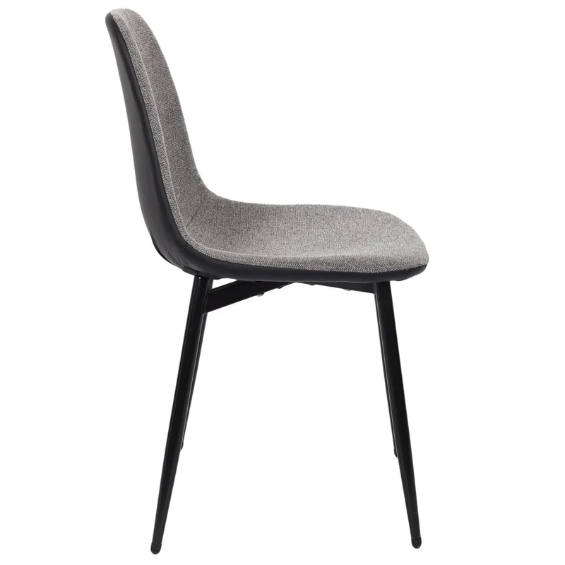 CHAISES MEMPHIS GRIS ET NOIR - Lot de 4