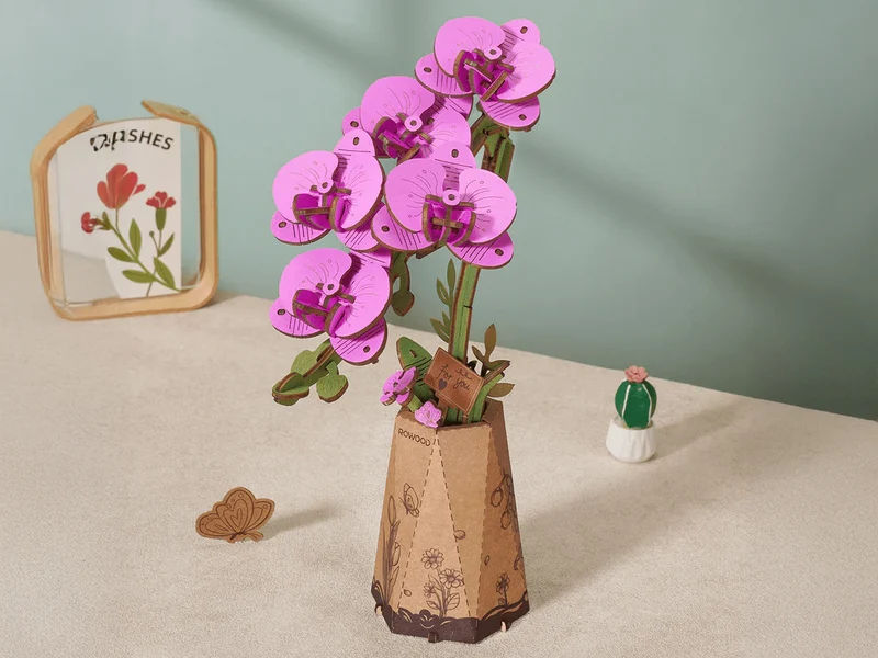 Maquette fleur miniature - Orchidée papillon violette (Purple Moth Orchid) - Rowood