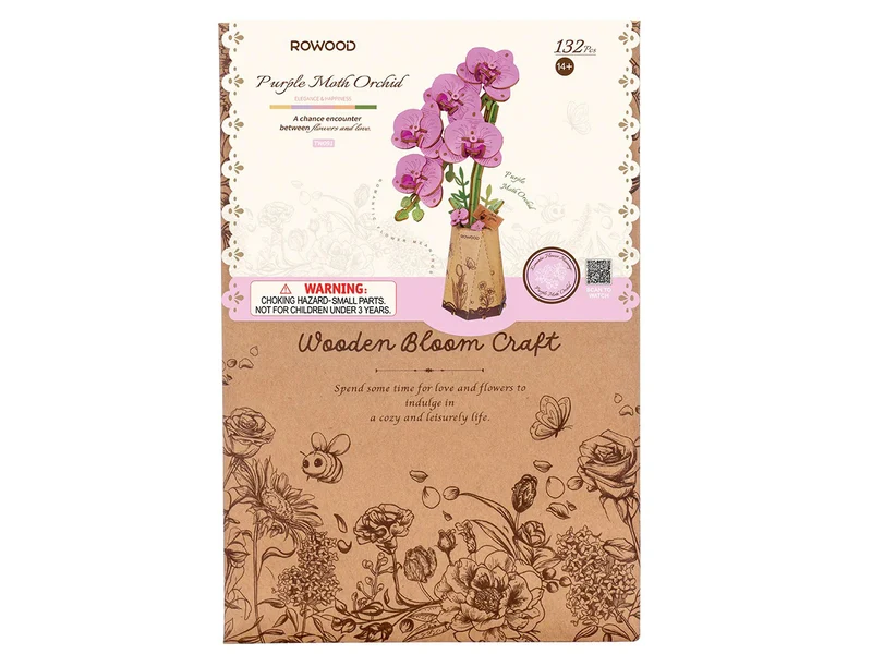 Maquette fleur miniature - Orchidée papillon violette (Purple Moth Orchid) - Rowood