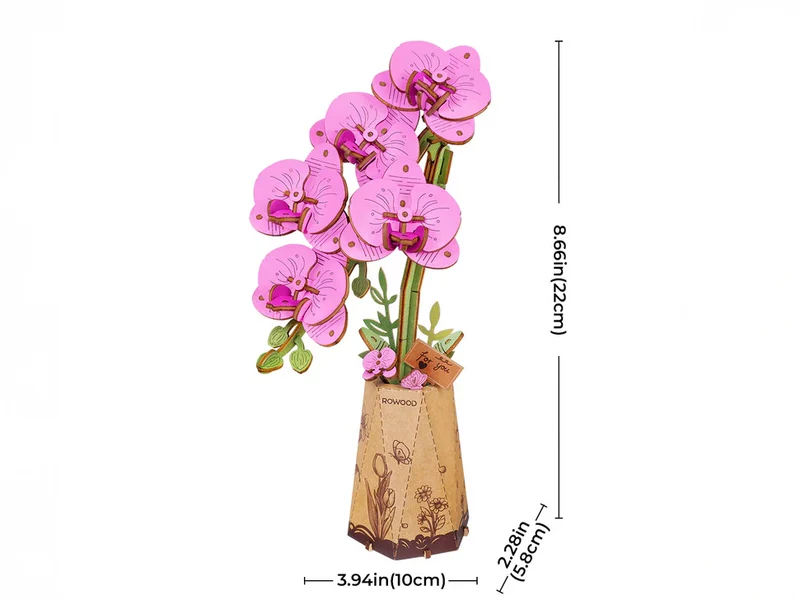 Maquette fleur miniature - Orchidée papillon violette (Purple Moth Orchid) - Rowood
