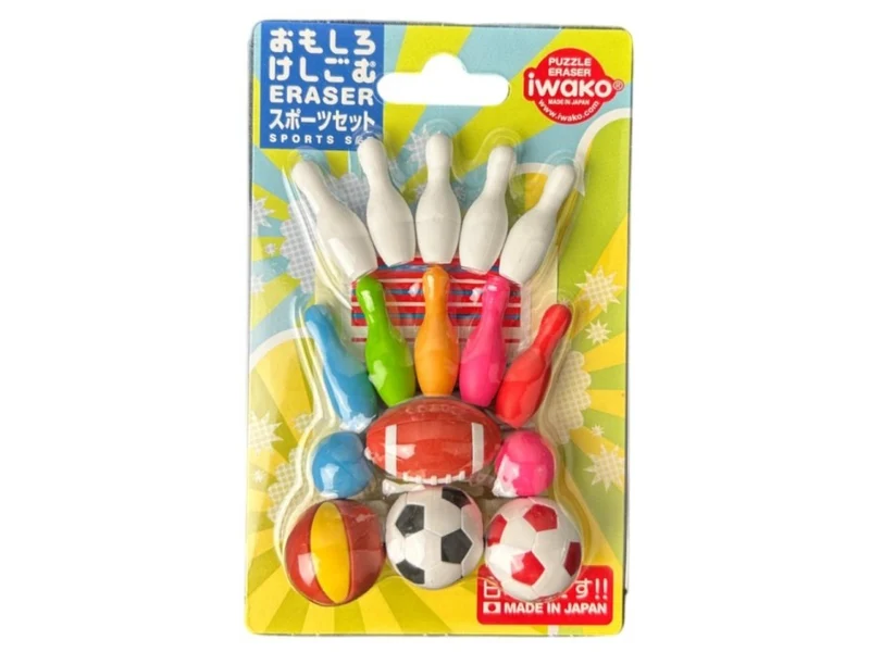 Set de gommes kawaii - Sport - Iwako (Made in Japan)