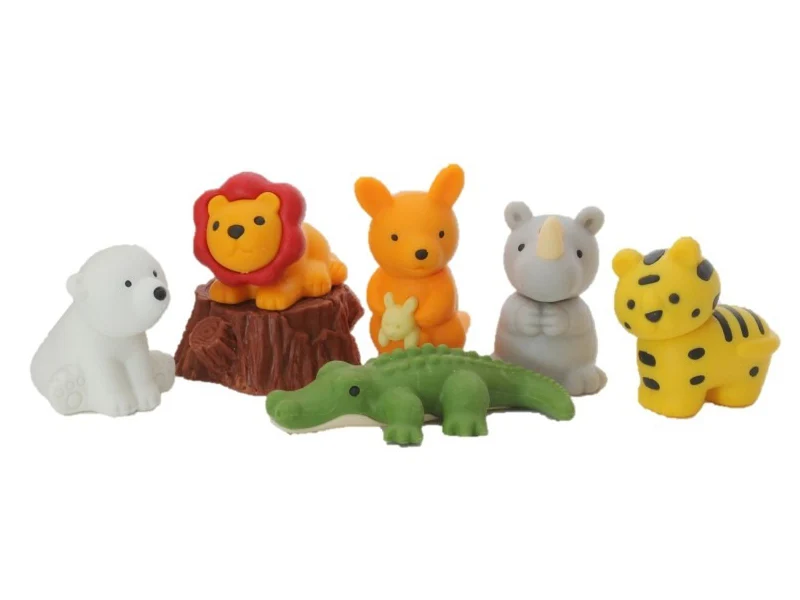 Set de gommes kawaii - Safari - Iwako (Made in Japan)