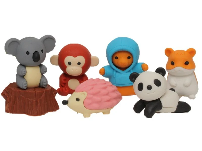 Set de gommes kawaii - Les animaux de la forêt - Iwako (Made in Japan)