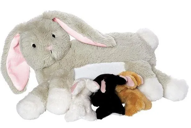 Manhattan Toy Nursing Bunny Rabbit Plush - Peluch Lapin allaitant