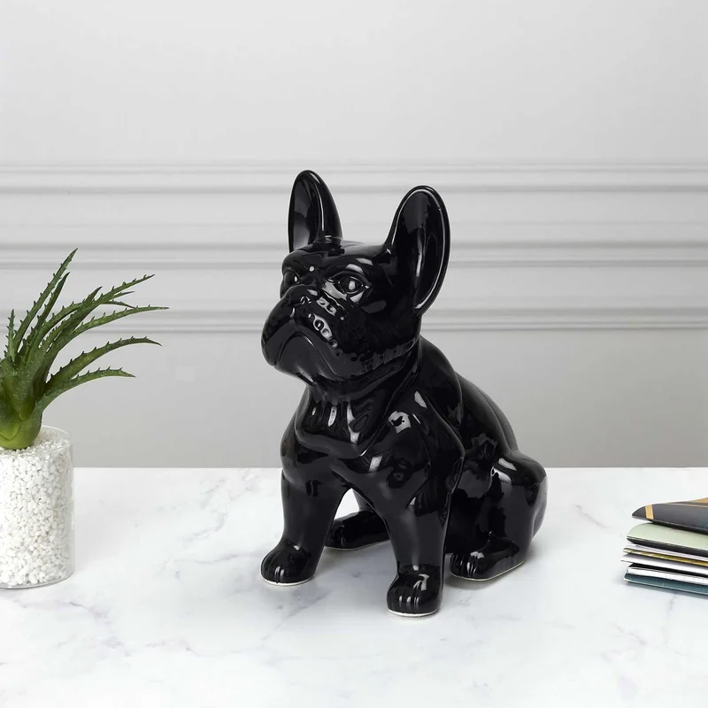BULLDOG CERAMIQUE NOIR 20CM