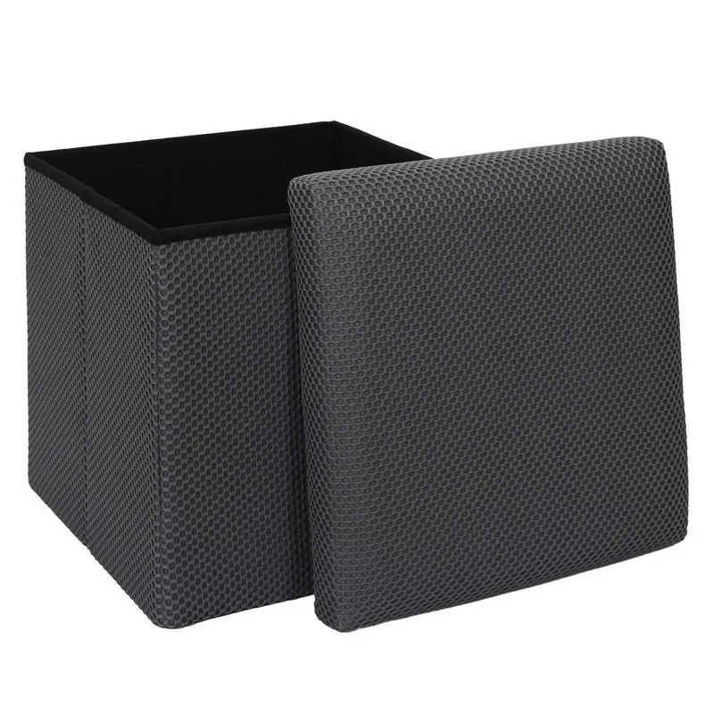 COFFRE POUF PLIABLE ATOME GRIS
