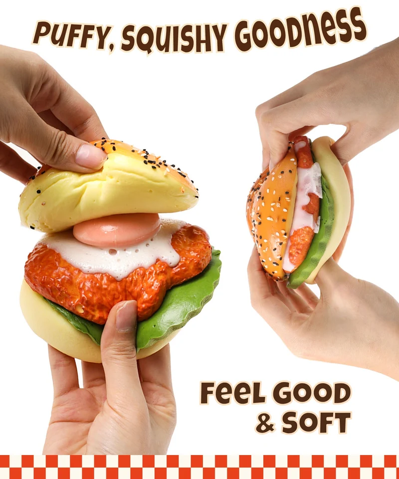 Grabie Ultimate Teriyaki Burger Bun Stress Relief Squishy Toy