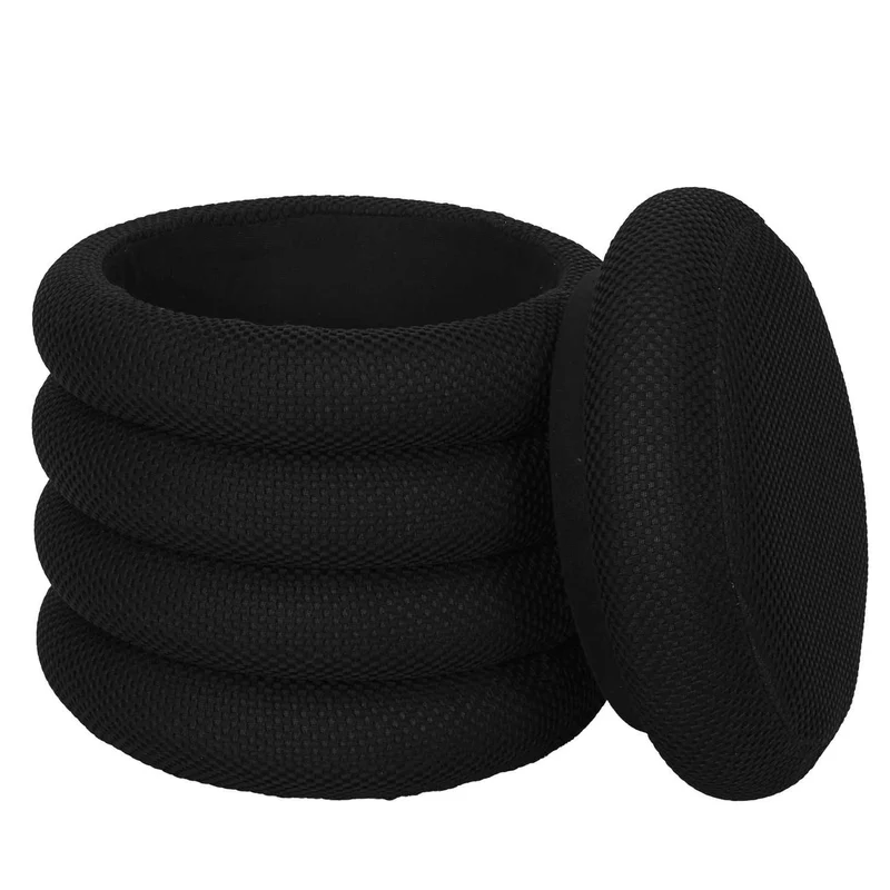 POUF RANGEMENT ATOME NOIR