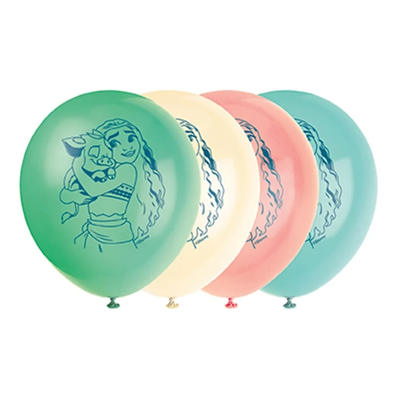 Moana Birthday Latex Balloons, Disney Birthday Party, 12 Inches, 8 Count