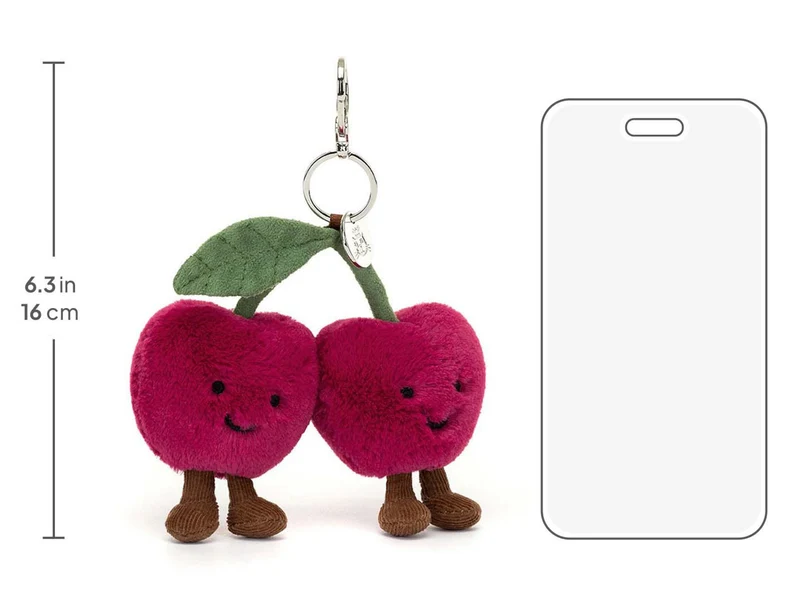 Peluche Amuseables Porte-clés cerises - Cherries Bag Charm - Jellycat