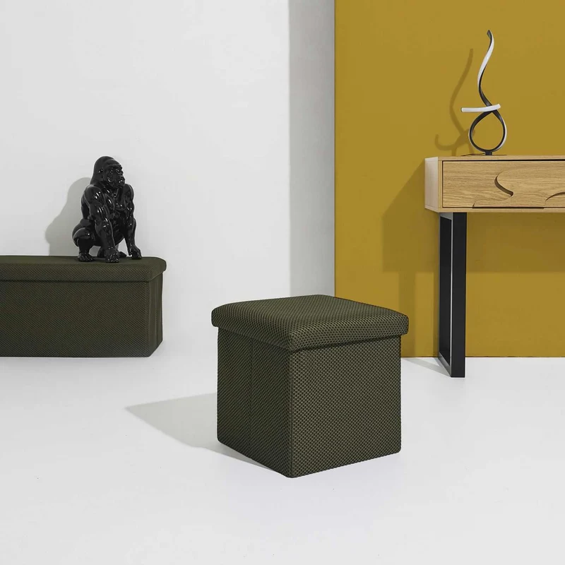 COFFRE POUF PLIABLE ATOME KAKI