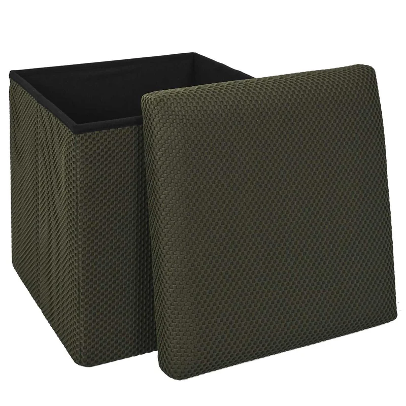 COFFRE POUF PLIABLE ATOME KAKI