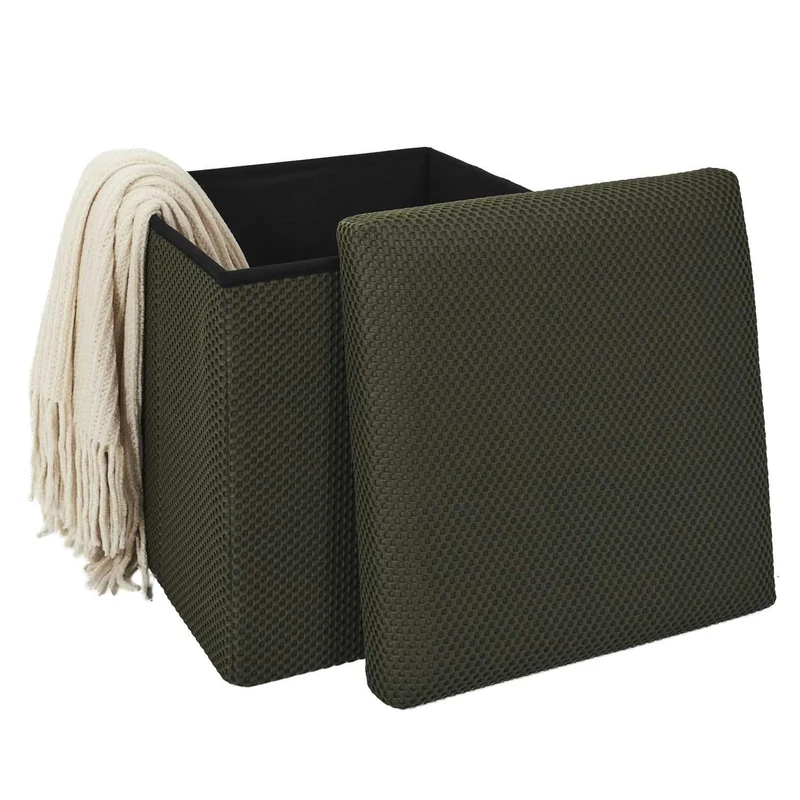 COFFRE POUF PLIABLE ATOME KAKI