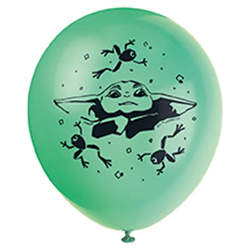 Star Wars: The Mandalorian and Grogu Birthday Latex Balloons, 12 Inches, 8 Count