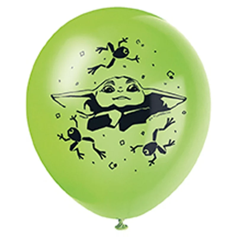 Star Wars: The Mandalorian and Grogu Birthday Latex Balloons, 12 Inches, 8 Count