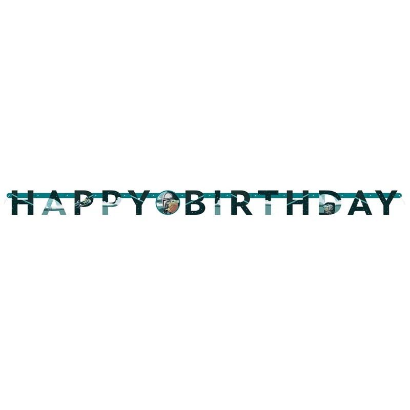 Star Wars: The Mandalorian and Grogu Happy Birthday Paper Jointed Banner, 1 Count