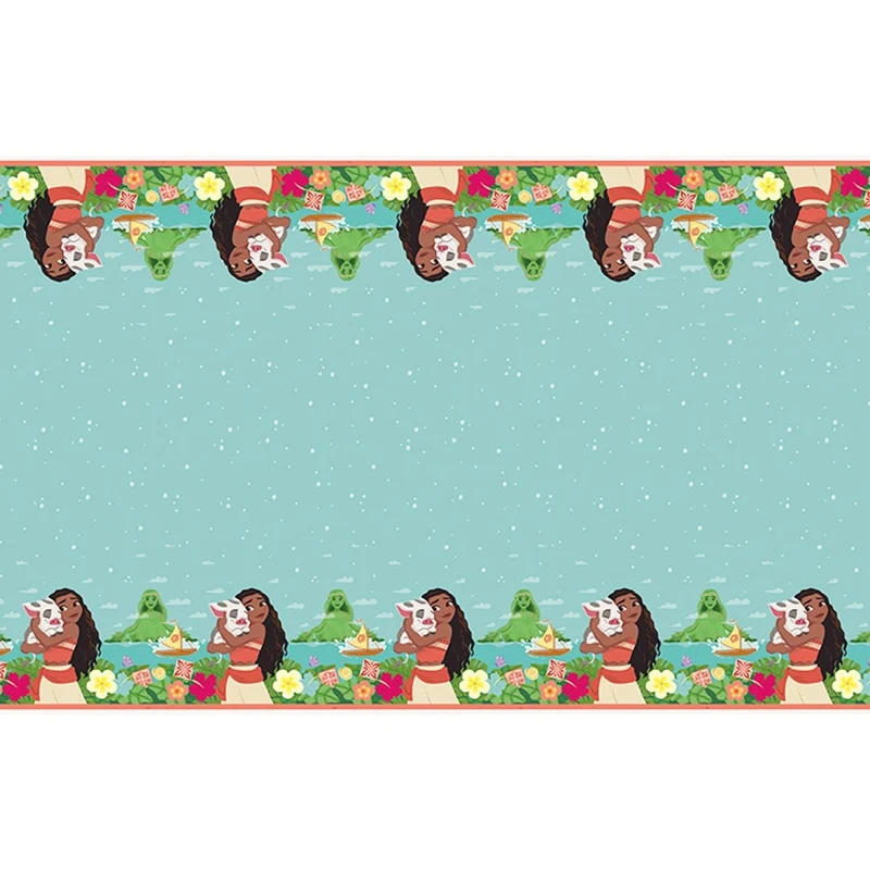 Moana Birthday Rectangular Plastic Table Cover, Disney Birthday Party, 54 X 84 Inches, 1 Count