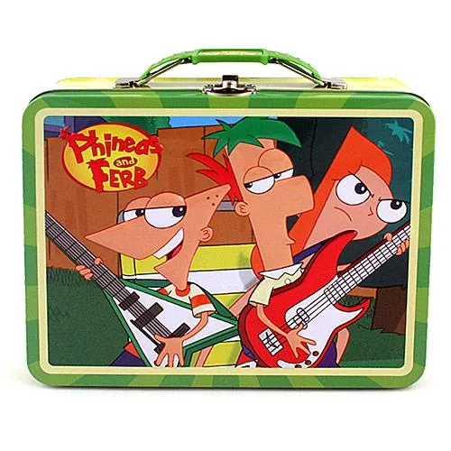 Disney Phineas and Ferb Tin Lunch Box (Green) / Boîte à lunch Phineas et Ferb (verte)