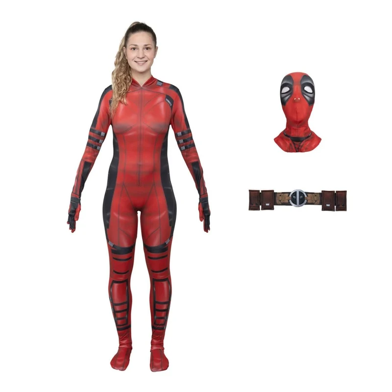 Lady Deadpool Zentai Costume for Adults, Marvel, Superhero Costume