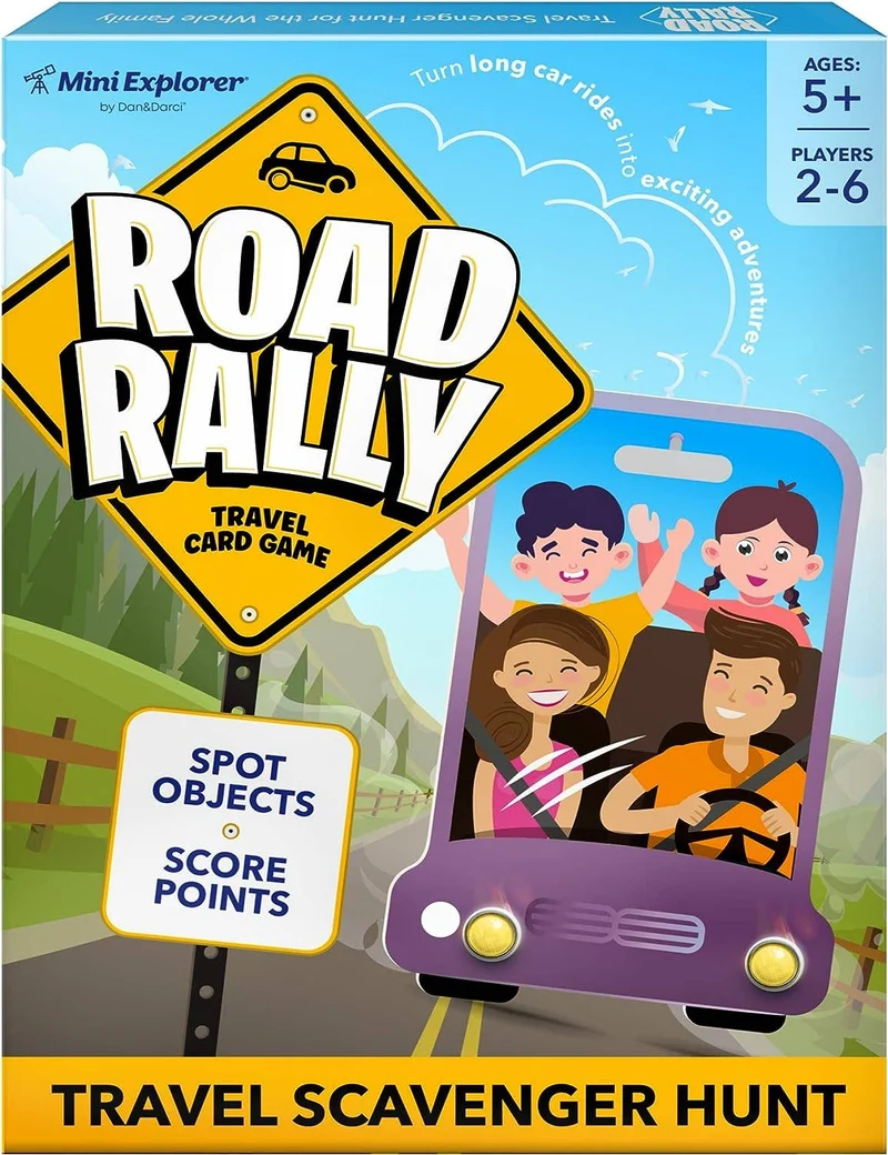Road Rally Travel Scavenger Hunt Card Game for Kids