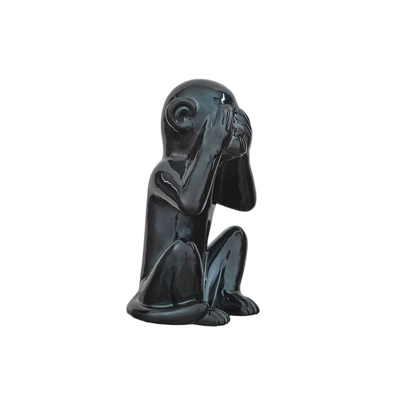 STATUE SINGE NOIR H28CM