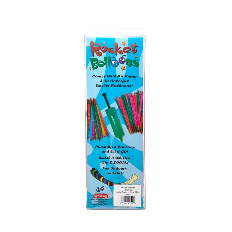 Schylling Rocket Balloons with Pump and 30 Colorful Balloons