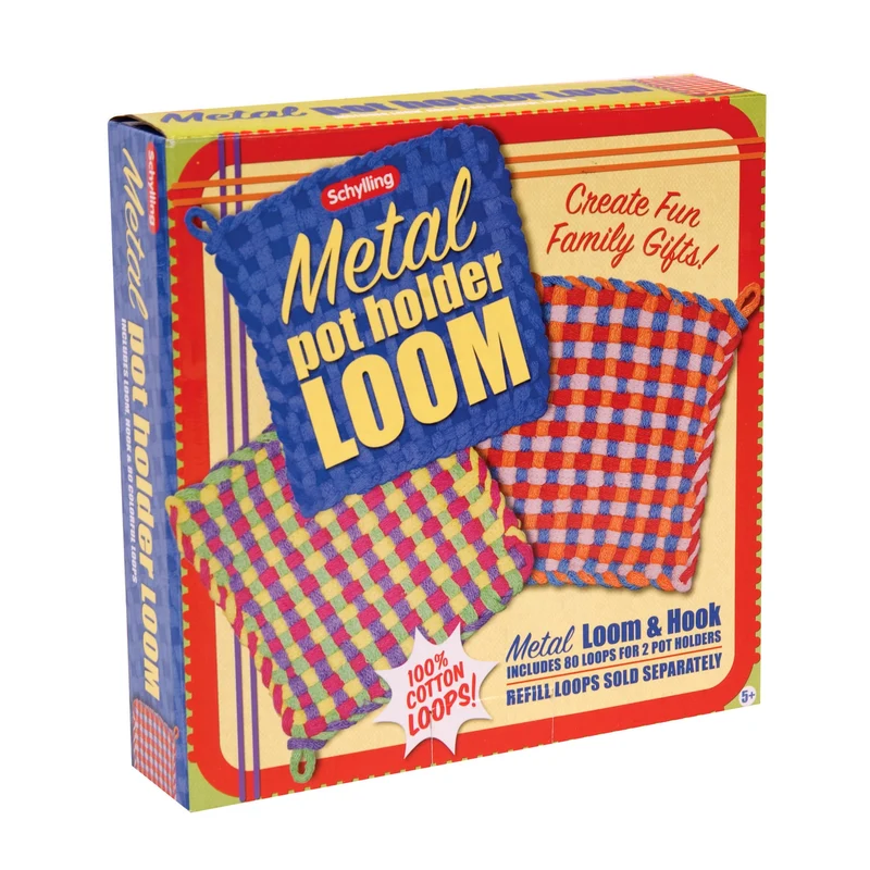 Classic Metal Pot Holder Loom Craft Kit with Cotton Loops
