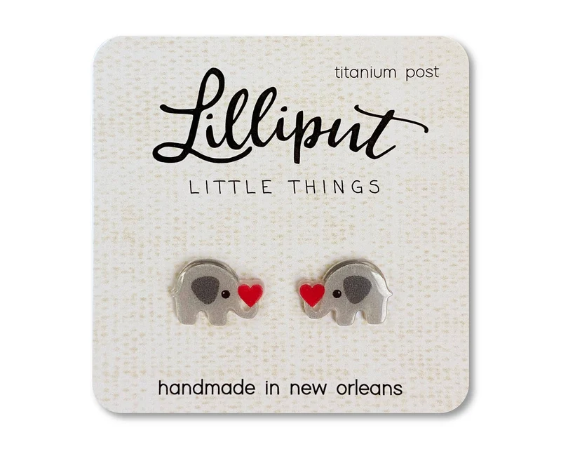 Lilliput Elephant Heart Earrings