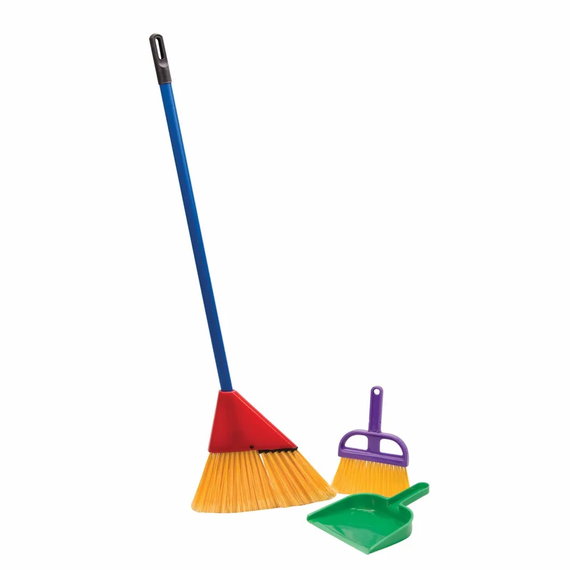 Schylling Kids 3-Piece Cleaning Set with Broom and Dustpan
