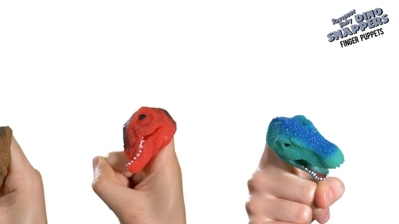 Schylling Rubber Baby Dino Snappers Flexible Dinosaur Finger Puppet Toy