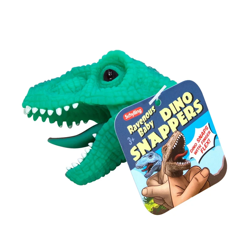 Schylling Rubber Baby Dino Snappers Flexible Dinosaur Finger Puppet Toy